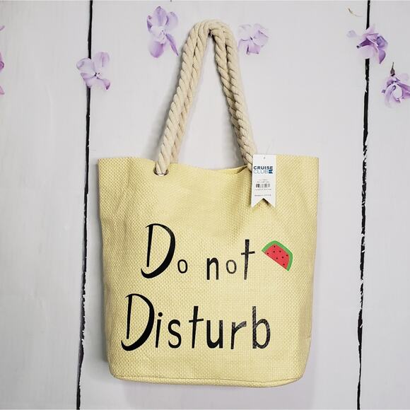 Cruise Club Handbags - Cruise Club "Do Not Disturb" Straw Beach Bag Tote